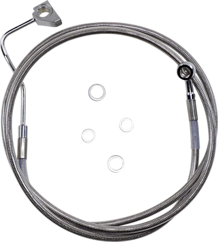 Drag Specialties - Drag Specialties Extended Stainless Steel Front Brake Line Kit - Clear Coated - 68-1/2in. (+4in.) - 1741-3990