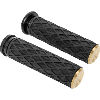 Arlen Ness - Arlen Ness Diamond Grips - Black - 500-006