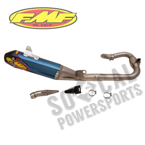 FMF Racing - FMF Racing Factory 4.1 RCT Full System - Blue Titanium Muffler - Carbon End Cap - 044457