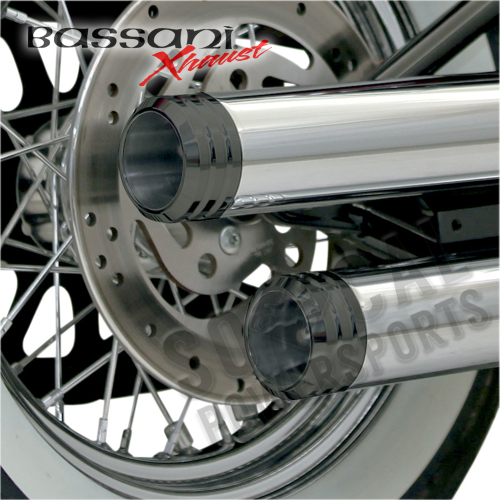 Bassani Manufacturing - Bassani Manufacturing Grooved Billet End Cap for 3in. Firepower Slip-Ons - Black - BE30Q