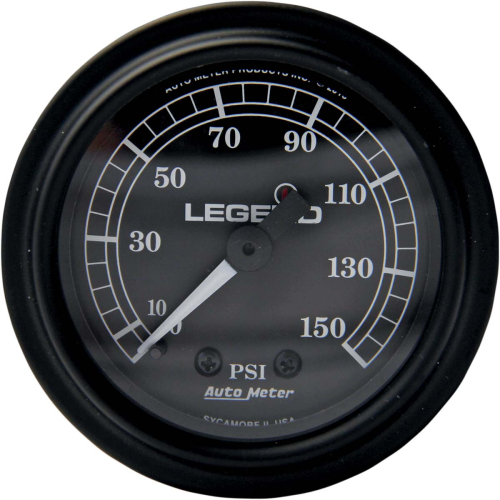 Legends - Legends Fairing Mounted LED Backlit PSI Gauge - Black with Black Face - 2212-0484