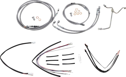 Burly Brand - Burly Brand Handlebar Cable/Line Install Kit - Stainless Steel - B30-1157