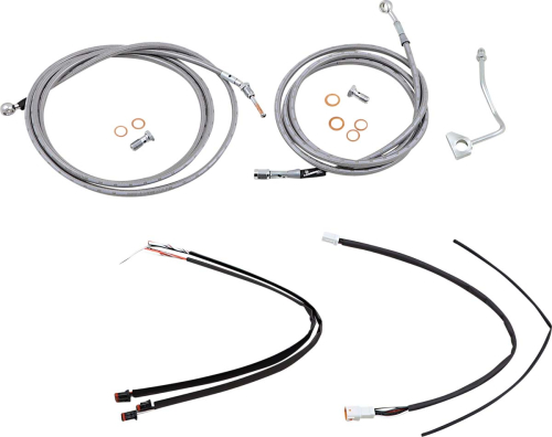Burly Brand - Burly Brand Handlebar Cable/Line Install Kit - Stainless Steel - B30-1167
