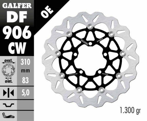 Galfer Brakes - Galfer Brakes Standard Wave Brake Rotor - DF906CW