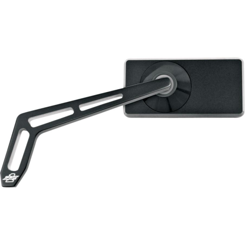 Pro-One Performance - Pro-One Performance Rectangular Smooth Head Mirror with Weekend Warrior Cutout Stem - Left - Black - 102450B