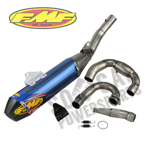 FMF Racing - FMF Racing Factory 4.1 RCT Full System - Anodized Blue - Carbon End Cap - 044447