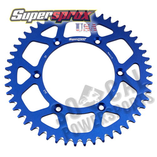 Supersprox - Supersprox Aluminum Rear Sprocket - 51T - RAL-245-51-BLU