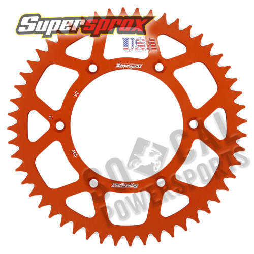 Supersprox - Supersprox Aluminum Rear Sprocket - 52T - RAL-990-52-ORG