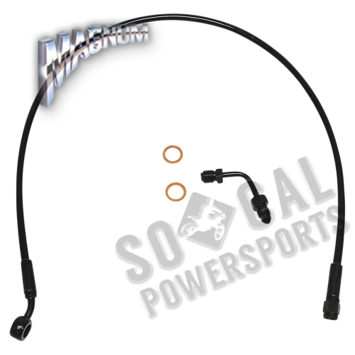 Magnum - Magnum Black Coated XR Stainless Upper Front Brakeline Kit with Black Fittings  - 22in. Total Length - SBB1507-26