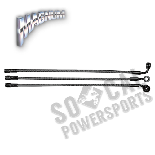 Magnum - Magnum Black Pearl Designer Series Front Upper Brake Line - 3/8in./10mm, 35deg. Banjo - 27in. - 47127