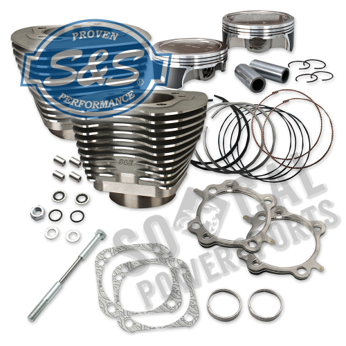 S&S Cycle - S&S Cycle 124in. Big Bore Kit - Silver Powder-coat - 910-0338