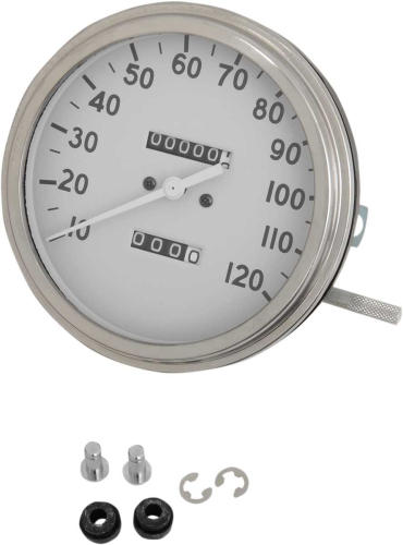 Drag Specialties - Drag Specialties 5in. Dash Mount 1:1 Speedometer - 36-40 Face - 70842M-BX33