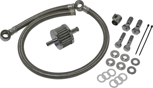 HardDrive - HardDrive Breather Kit with Braided Hose - 34-125