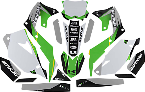 DCOR - DCOR COR 9 Kawasaki Complete Graphics Kit - White - 20-20-462