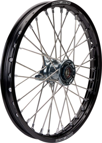 Moose Racing - Moose Racing SX-1 Complete Front Wheel - 17in. x 1.40in. - Black Wheel/Gray Hub - MF-14017-BKGY
