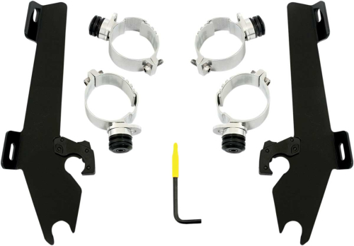 Memphis Shades - Memphis Shades Trigger Lock Mount Kit for Batwing Fairing - Black - MEB1990