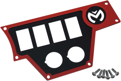 Moose Utility - Moose Utility Large 4 Switch Dash Plate - Right - Red - 100-4373-PU