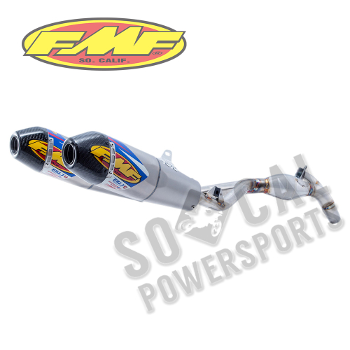 FMF Racing - FMF Racing Factory 4.1 RCT Dual Full System - Blue Anodized Titanium Muffler - Carbon Fiber End Cap - 041552