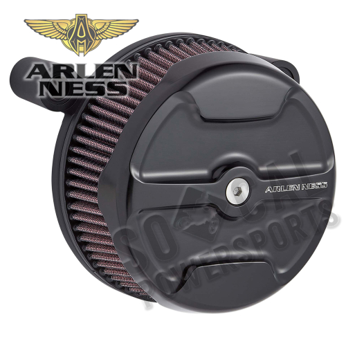 Arlen Ness - Arlen Ness Big Sucker Stage I Air Filter Kit - Black Knuckle - Red Filter - 18-750