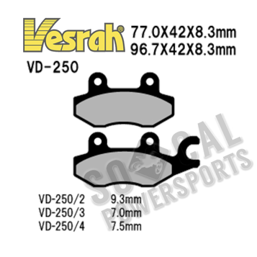 Vesrah - Vesrah Sintered Metal Brake Pads - VD-250/2JL