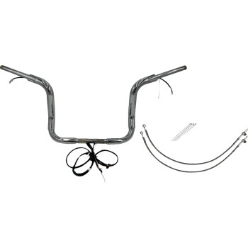 Fat Baggers, Inc. - Fat Baggers, Inc. 1-1/2in. Plug and Play EZ Install Round Top Handlebar Kit - Chrome - 801512