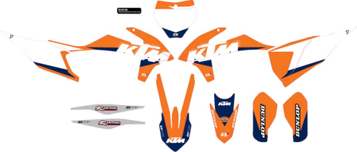 DCOR - DCOR KTM Racing Complete Graphics Kit - White Background - 20-30-224