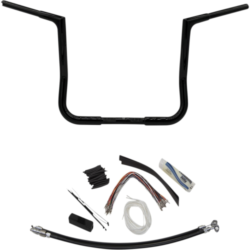 Fat Baggers, Inc. - Fat Baggers, Inc. 1-1/4in. EZ Install Handlebar Kit with Flat Top Handlebar - Gloss Black - 709114-B