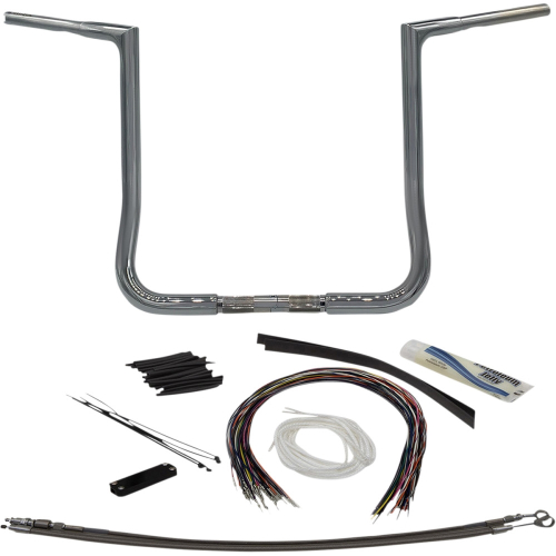 Fat Baggers, Inc. - Fat Baggers, Inc. 1-1/4in. EZ Install Handlebar Kit with Flat Top Handlebars - Chrome - 709116