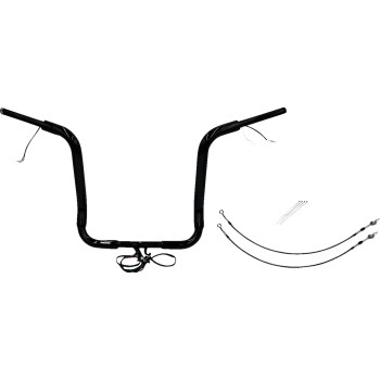 Fat Baggers, Inc. - Fat Baggers, Inc. 1-1/2in. Plug and Play EZ Install Round Top Handlebar Kit - Black - 801516-B
