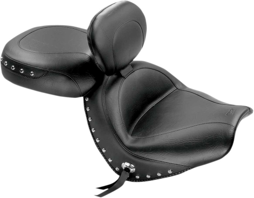 Mustang - Mustang Wide Touring Two-Piece Seat with Driver Backrest - Studded - 79560