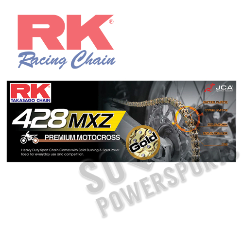 RK - RK 428 MXZ Heavy Duty Chain - 100 Links - Gold - GB428MXZ-100