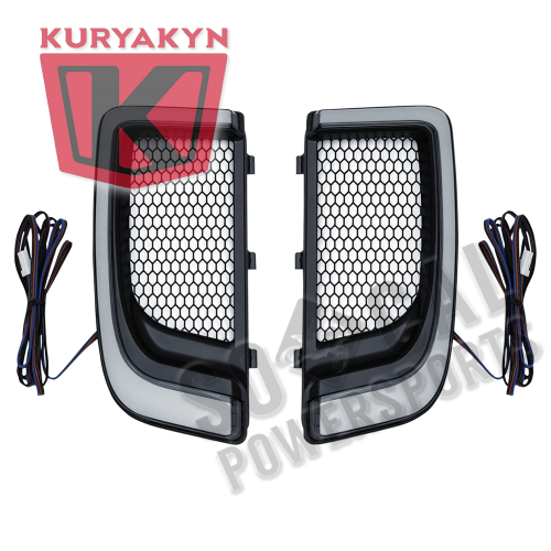Kuryakyn - Kuryakyn Tracer LED Fairing Lower Grills - Black - 5064