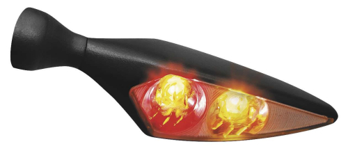 Kuryakyn - Kuryakyn Micro/Rhombus Marker Light - Rear Left - Black Housing - Red/Amber - 2545