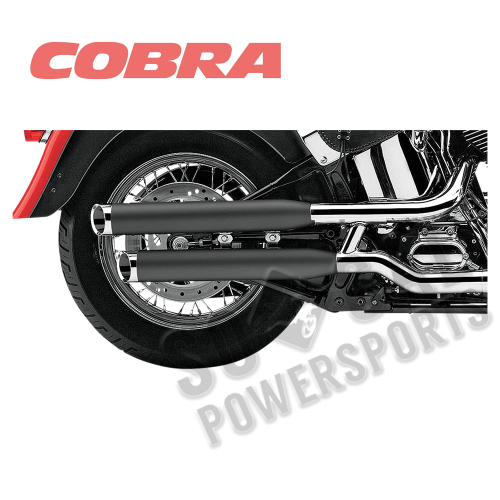 Cobra - Cobra 3in. Slashcut Slip-On Mufflers - Black - 6006B