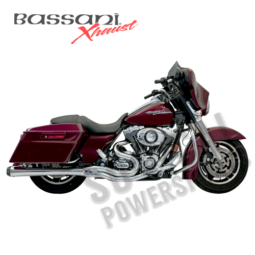 Bassani Manufacturing - Bassani Manufacturing B4 Megaphone Exhaust System - Chrome - FLH-747