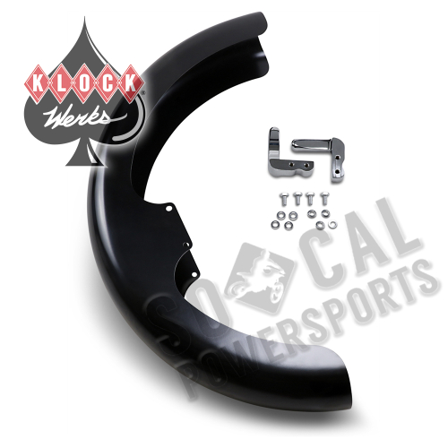 Klock Werks - Klock Werks Tire Hugger Series Wrapper Front Fender with Chrome Mounting Blocks for 19in. Wheel - KWF-03-0016