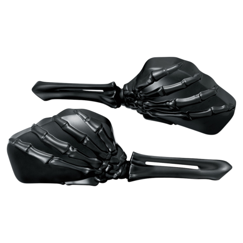 Kuryakyn - Kuryakyn Skeleton Hand Mirrors - Black Stem with Black Head - 1758