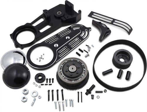 Belt Drives Ltd - Belt Drives Ltd 2in. Belt Drive Kit with Changeable Domes - Black - EV-700B