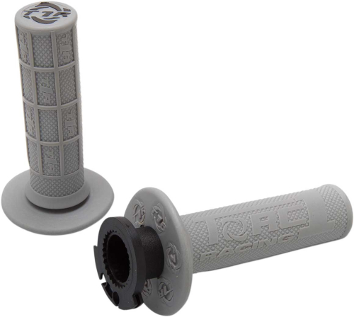 TORC1 Racing - TORC1 Racing Defy MX Lock-On Half Waffle Grips - Gray - 3750-0702