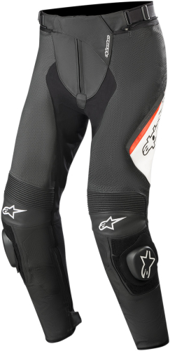 Alpinestars - Alpinestars Missile Leather V2 Pants - 3121519-1231-44 - Black/White/Fluo Red - 44