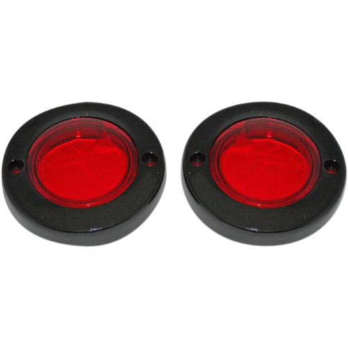 Custom Dynamics - Custom Dynamics Probeam Bullet Turn Signal Adapters - Gloss Black/Red Lens - PB-FLAT-BEZ-BR