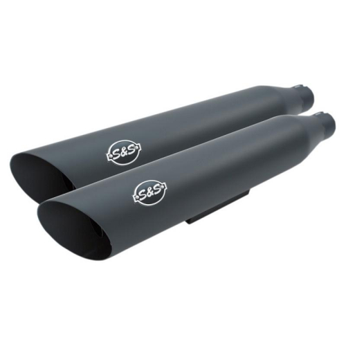 S&S Cycle - S&S Cycle Slash-Cut Slip On Mufflers - Black Ceramic - 550-0720