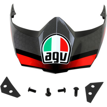 AGV - AGV Visor for AX-8 Dual Sport/EVO  Helmets- Black/Silver/Red - 0132-0872