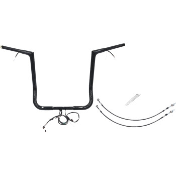 Fat Baggers, Inc. - Fat Baggers, Inc. 1-1/4in. Plug and Play EZ Install Flat Top Handlebar Kit - Black - 701216-B
