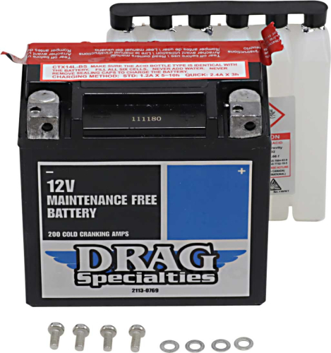 Drag Specialties - Drag Specialties AGM Maintenance-Free Battery - 2113-0769