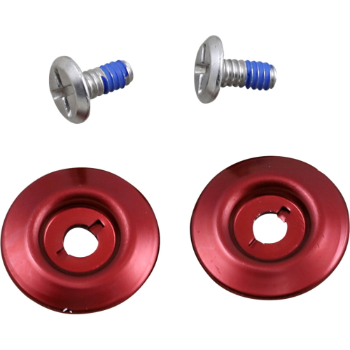 Biltwell Inc. - Biltwell Inc. Hardware Kit for Lane Splitter/Gringo S Helmets - Stainless Steel Screw/Red Baseplate - 0034-150-70