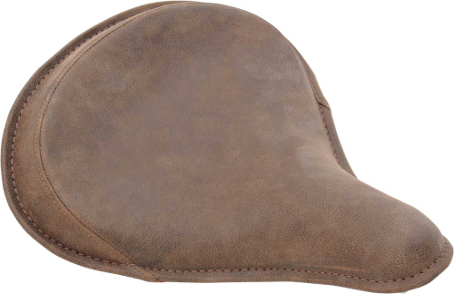 Drag Specialties - Drag Specialties Large Spring Solo Seat - Distressed Brown Leather with Perimeter Stitching - 0806-0050
