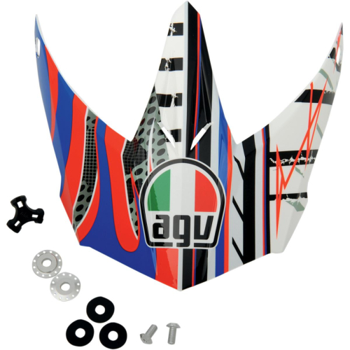 AGV - AGV Visor with Screws for AX-8 EVO Helmets - Red/Blue - KIT75002023