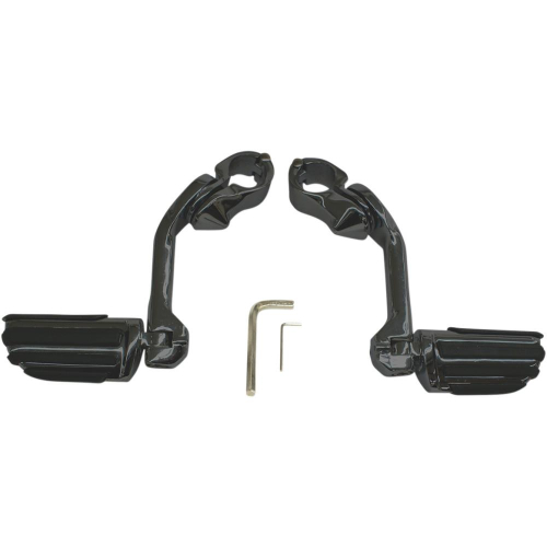 Rivco Products - Rivco Products Highway Pegs with 5in. Mounting Arms - Black Tapered Ribbed Pegs - MV120MB