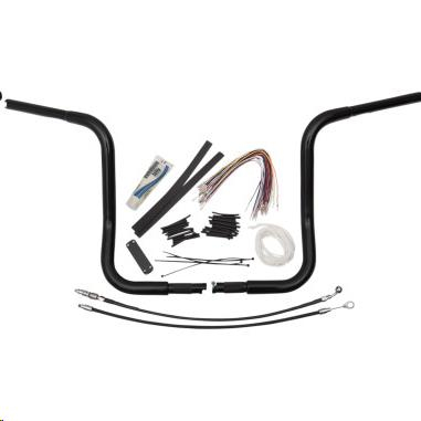 Fat Baggers, Inc. - Fat Baggers, Inc. 1-1/4in. EZ Install Handlebar Kit with Round Top Handlebars - Gloss Black - 909414-B